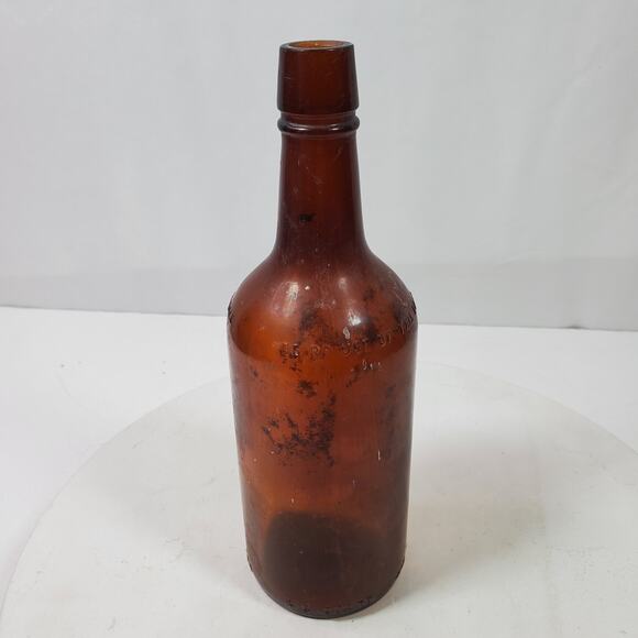 Vintage Brown Apothecary Bottle 10.5 Inch Tall 4/5 Quart NO CORK - Picture 1 of 5